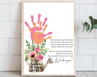 Wildflower Handprint Art Craft Activity for Kids | Last Minute Mothers Day Gift for Mom from Children |  Gift for Grandma from Grandkids