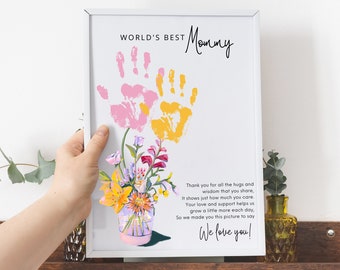Mother’s Day Gift for Mommy | Handprint Art Craft for Mom | DIY Keepsake Gift from Kids | Christmas | Birthday Present