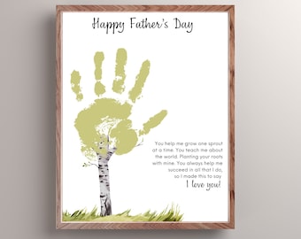 Father's Day Handprint Art Craft | Gift from Kids | Fathers Day Activities | DIY Gift | Keepsake Handprint | Gift for Dad, Grandpa, Stepdad