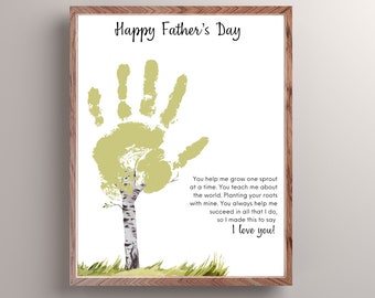 Father's Day Handprint Art Craft Gift from Kids Fathers Day Activities  DIY Gift Keepsake Handprint Gift for Dad, Grandpa, Stepdad
