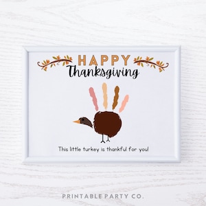 Handafdruk Turkije Craft | Thanksgiving handafdruk kunstbundel | Thanksgiving-handafdrukkaarten | Knutselen voor kinderen bedanken