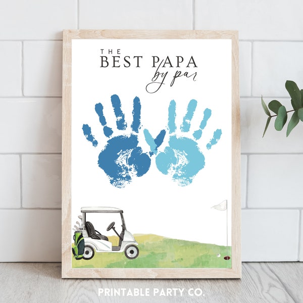 Father’s Day Gift for Papa | Best Papa By Par Handprint Art Craft | Golf Gift from Grandkids | DIY Keepsake | Birthday | Christmas Present