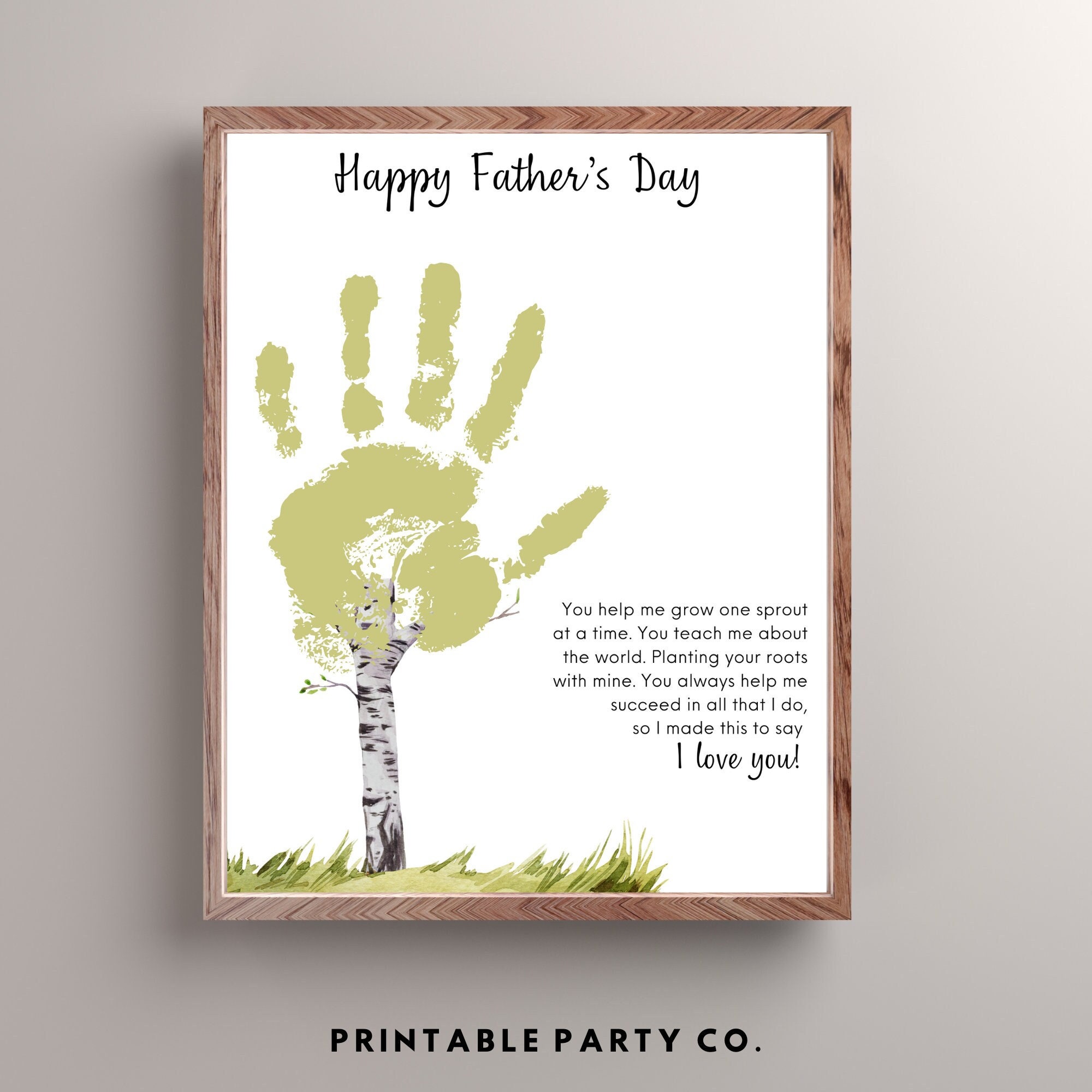 Father's Day Handprint Craft Kit - Wooden Frame With Poem & Blue Washable Finger Paint - Kids Craft Gift For Dad - View #5