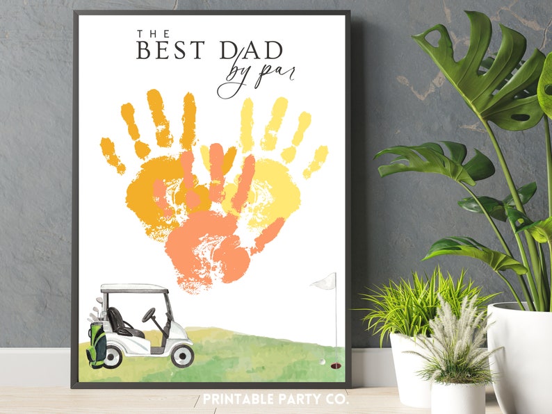 Best Dad by Par Sign | Father’s Day Handprint Art Gift for Dad | Gift ...