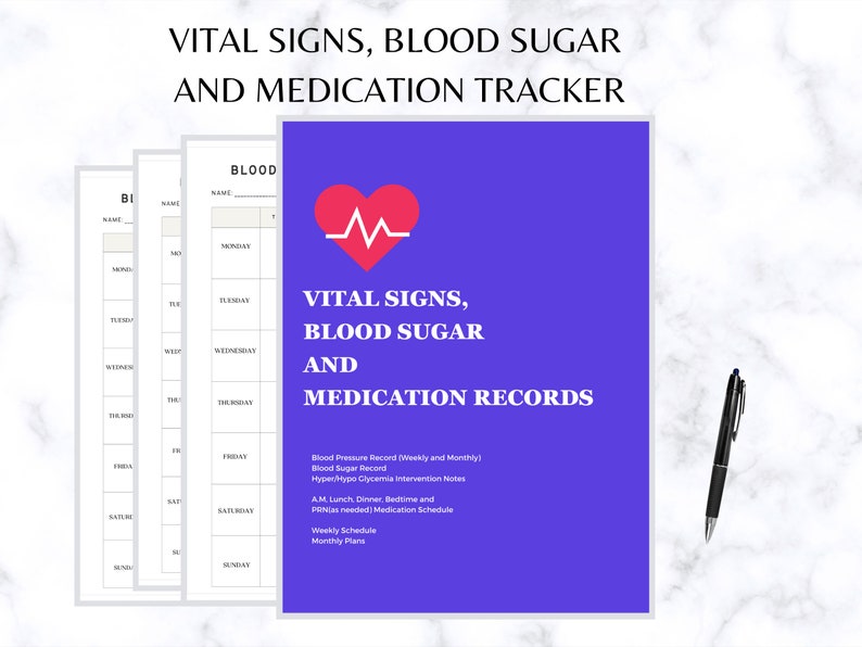 Blood Pressure Log Blood Sugar Record Medication Log Blood Pressure Chart Diabetic Tracker Blood Pressure Log Blood Sugar Record Medication Log Blood Pressure Chart Diabetic Tracker