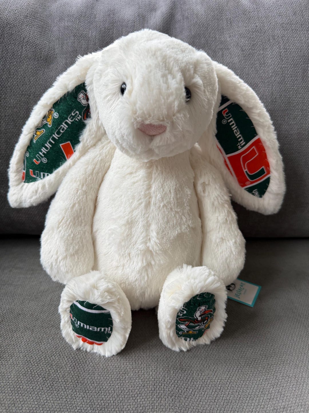 College Bunny - Cream - Made With Offical University of Miami