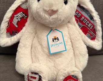 College Bunny - Cream - Made with Official Ohio State University Fabric - READY-TO-SHIP