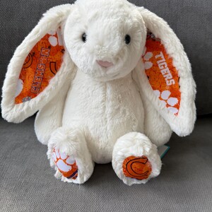 College Bunny - Cream - Made with Offical Clemson University Fabric - READY-TO-SHIP
