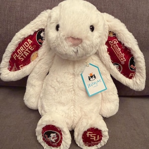 College Bunny - Cream - Made with Official Florida State University Fabric - READY-TO-SHIP