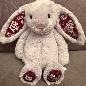 College Bunny - Grey - Made with Offical Texas A&M University Fabric - READY-TO-SHIP