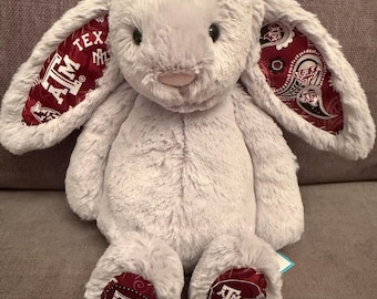 College Bunny - Grey - Made with Offical Texas A&M University Fabric - READY-TO-SHIP