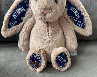 College Bunny - Beige - Made with Official Villanova University Fabric - READY-TO-SHIP