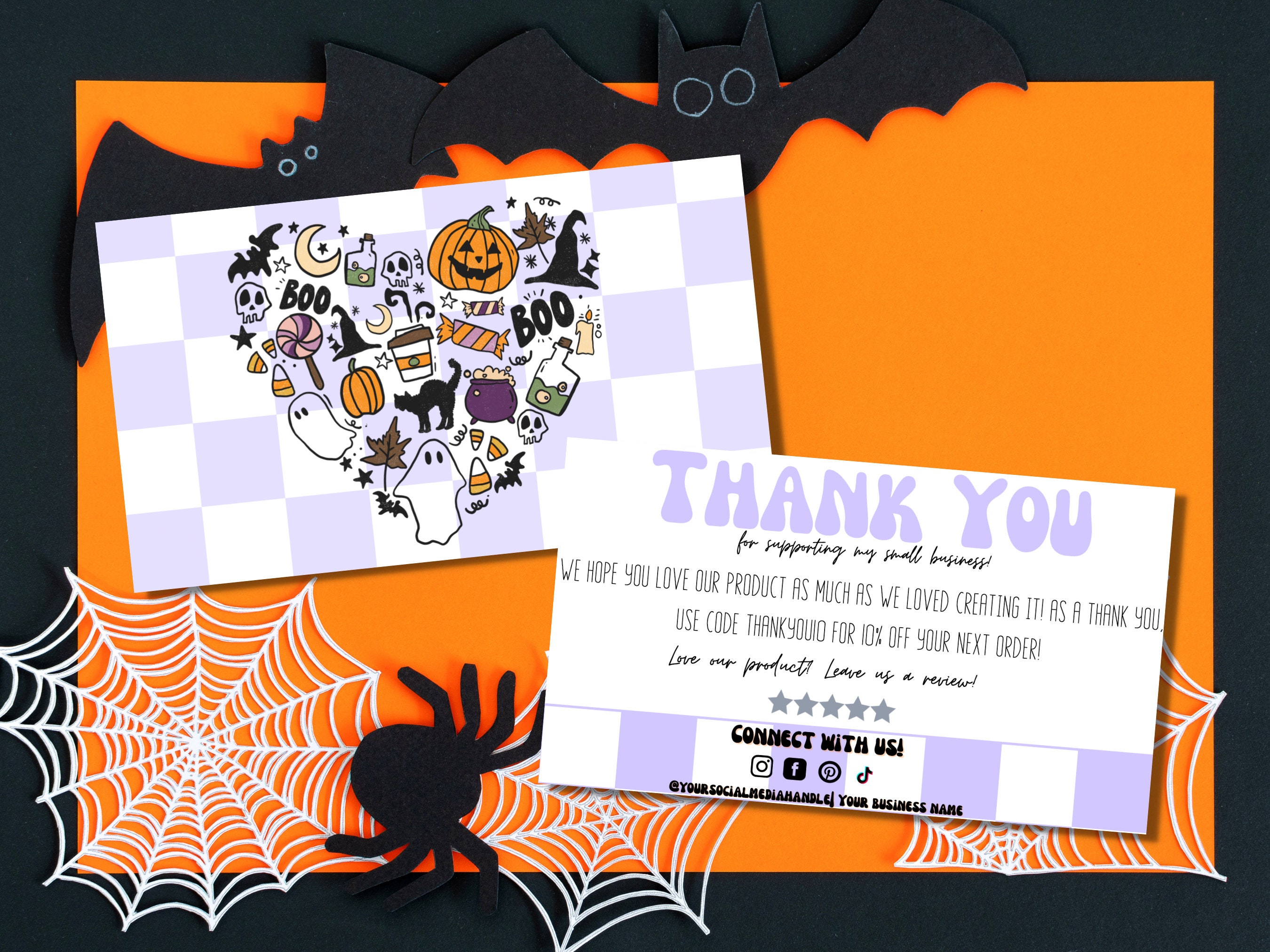 Halloween Business Thank You Card Template Editable Thank You - Etsy