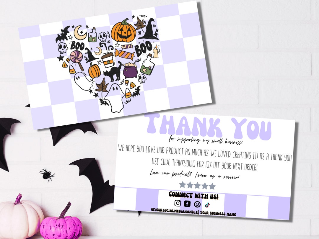 Halloween Business Thank You Card Template Editable Thank You - Etsy