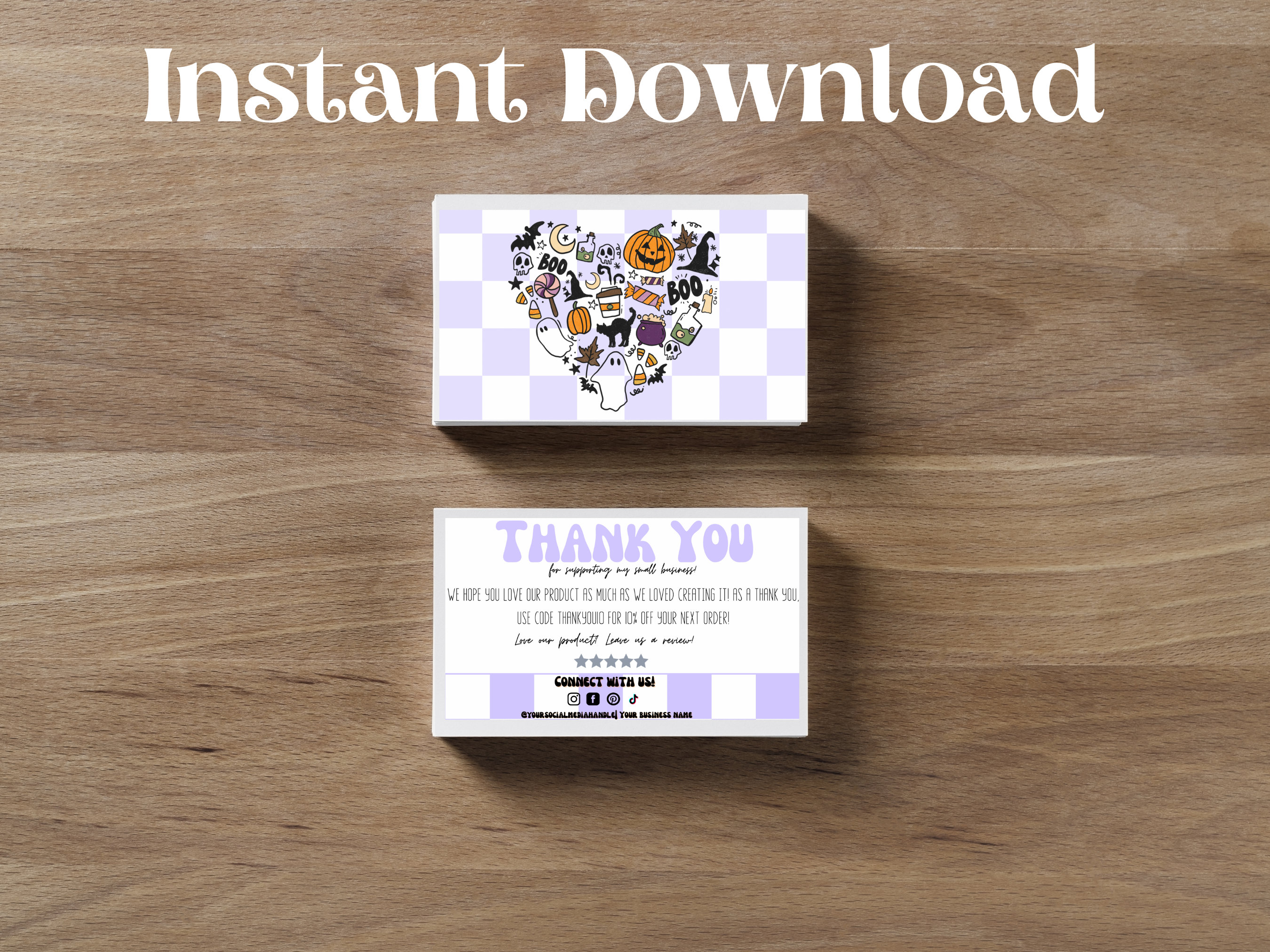 Halloween Business Thank You Card Template Editable Thank You - Etsy