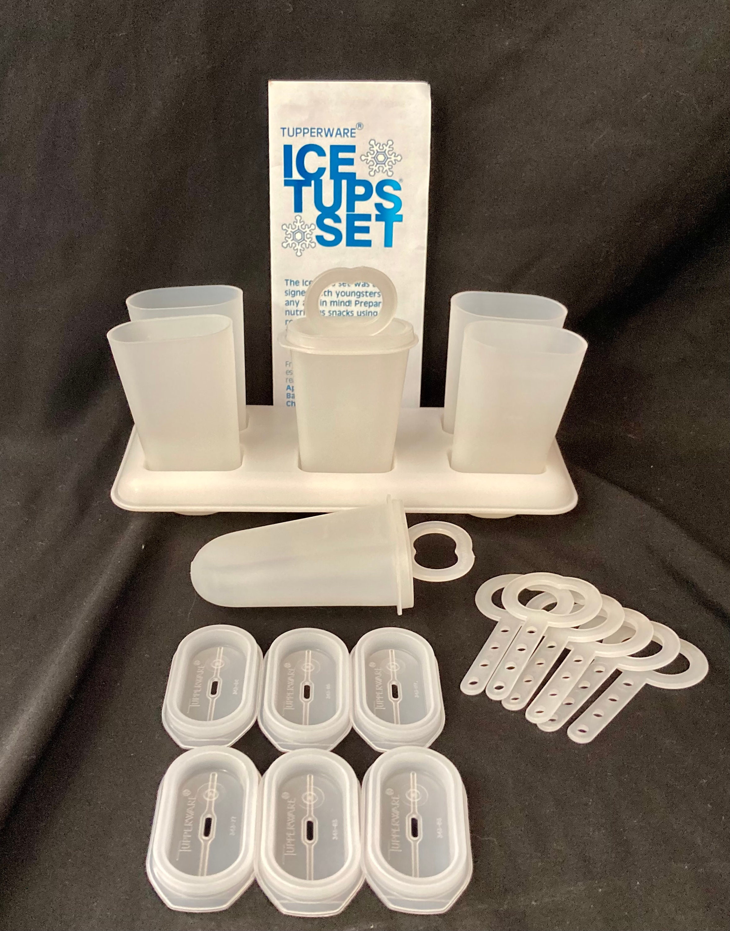 Vintage Tupperware POPSICLE Maker Mold 344 Freezer Clear Set Holder Plus  Extras