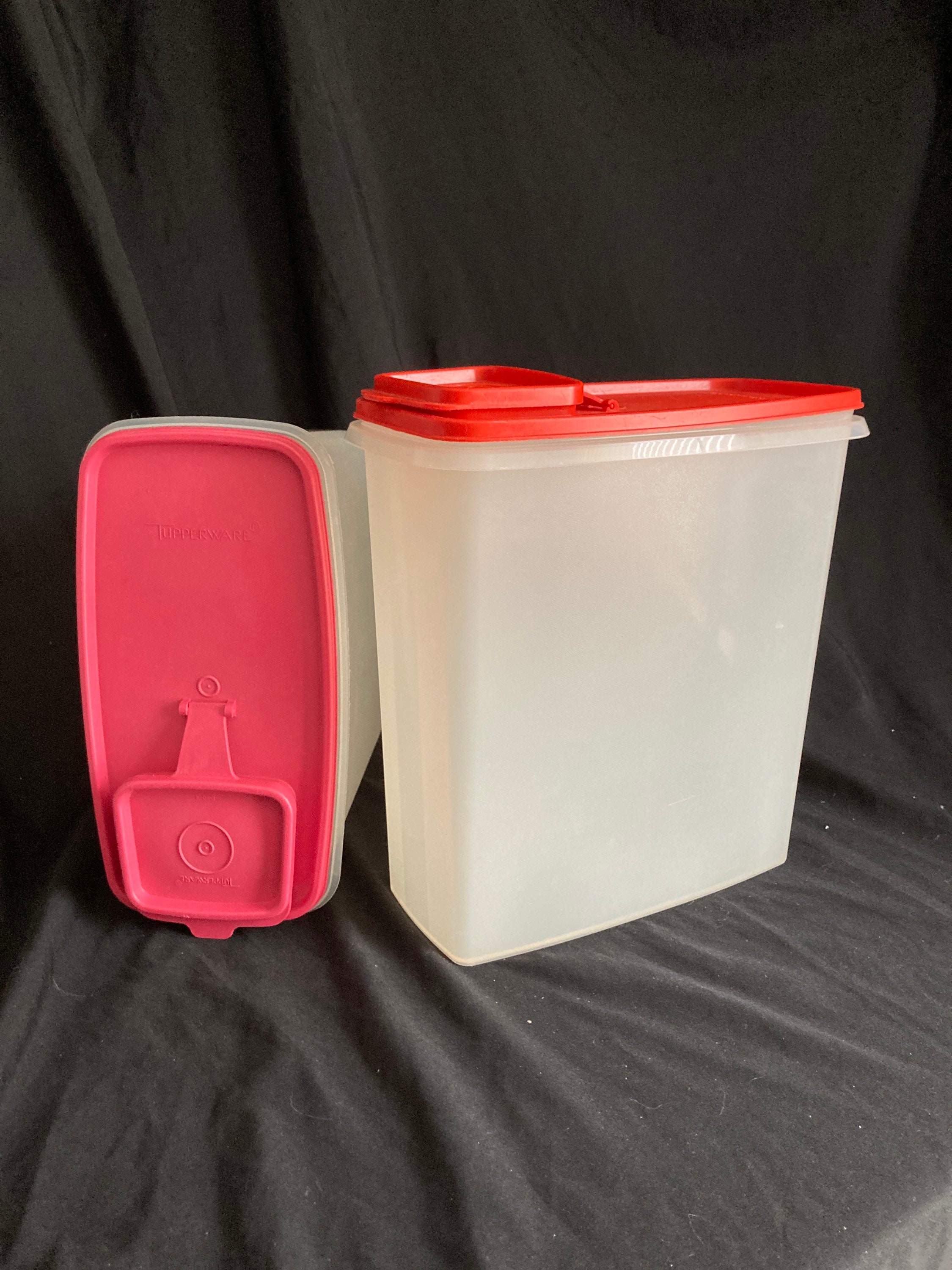 Set Of 2 Large Tupperware Cereal Storage Container #1588 W/lid #1590 Beige