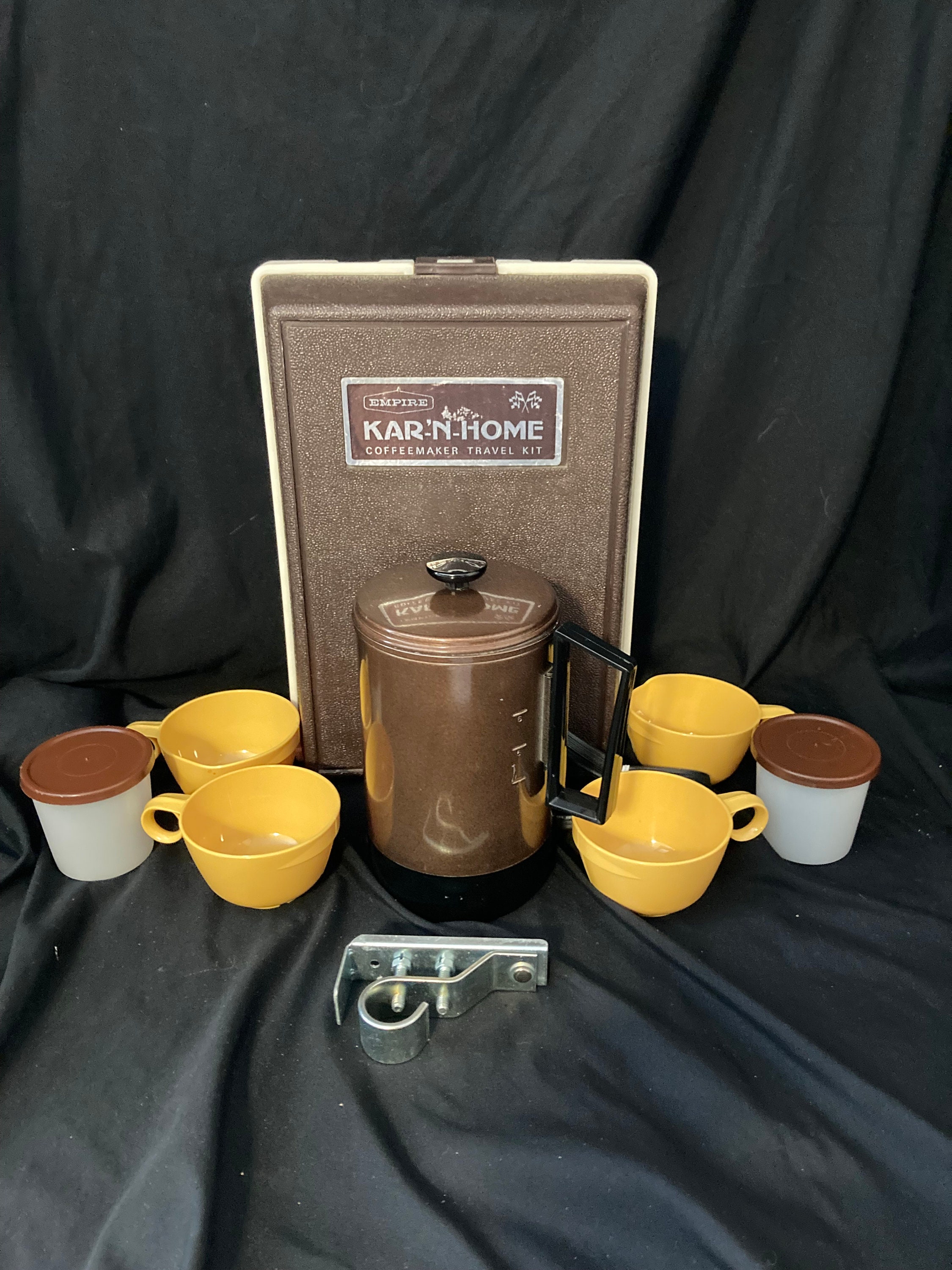 Vintage Empire 3 Cup Electric Percolator Coffee Maker Aluminum Black Handle  