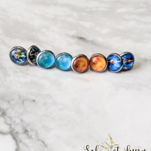 Space / Galaxy 10mm Stud Earrings | Unique | Gift