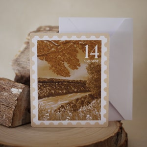 Wenskaart - Sunkissed Love | Handgemaakt, op de natuur geïnspireerd ontwerp voor Valentijnsdag, perfect romantisch cadeau