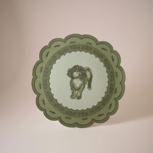 Blanco kaart Willow in the Wind, groene herdenkingsmunt vintage plaat gestanste wenskaart voor alle gelegenheden en oprechte berichten