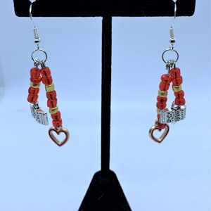 Beauty and the Beast Earrings | Fairy Tale Book Earrings | Red + Gold Book Lover Earrings
