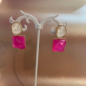 Faux Gemstone Decor Drop Earrings, Gemstone Decor Drop Earrings, Elegant Earrings