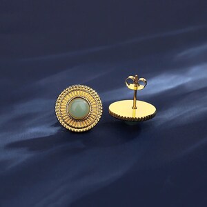 Natural Earrings Gold Platted, Blue,  Earrings, Gold Earrings, waterproof, Tarnish Free Earrings.