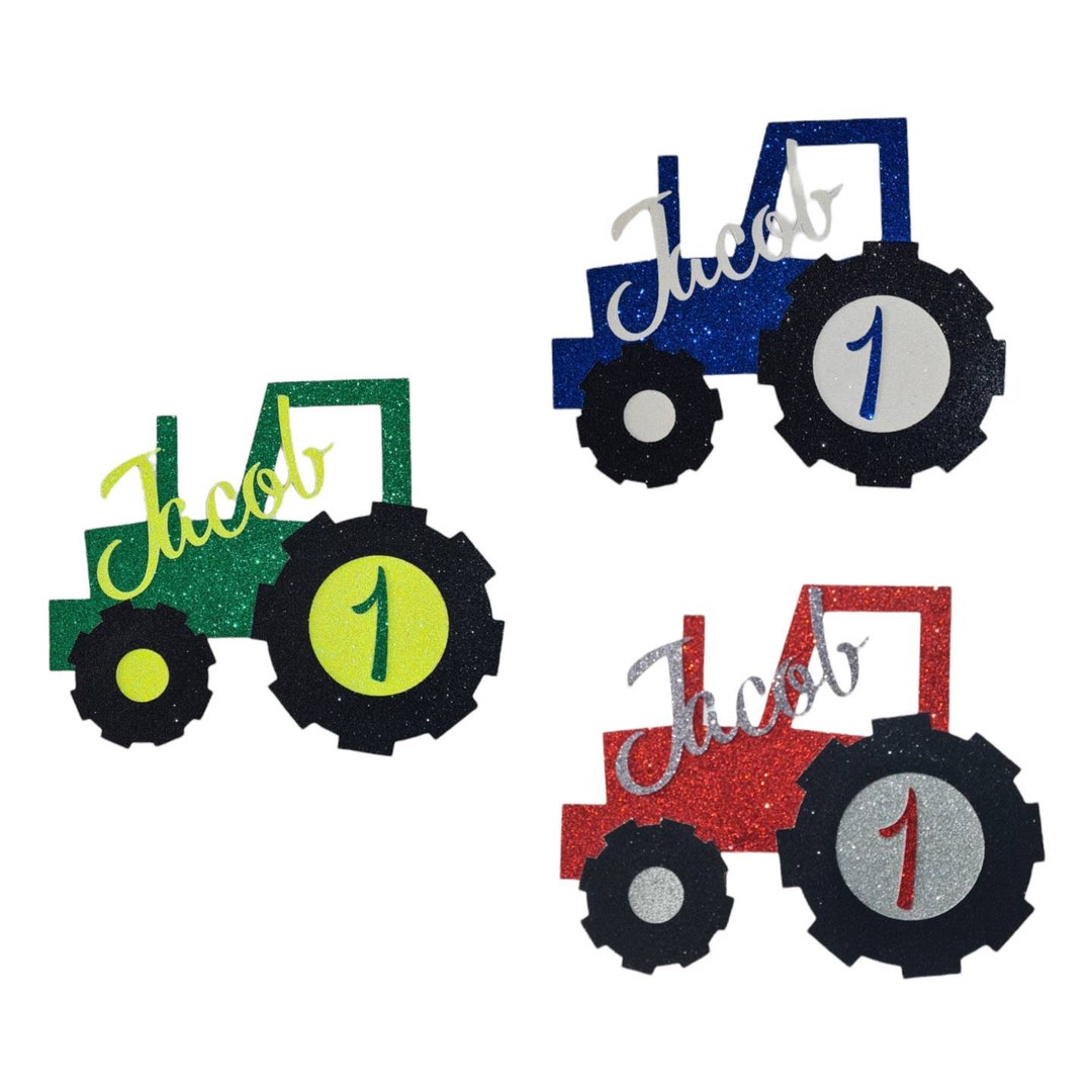Personalised Tractor Cake Topper, First Birthday Cake Decorations
