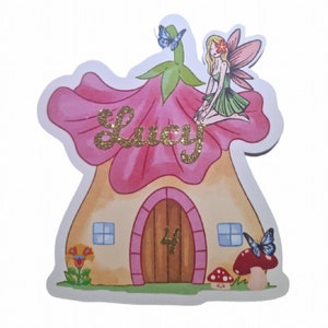 Fairy cake topper, Fairytale party cake decorations, party decor, personalised with any name and age, Fairy Belle Tink Pixie Tinkerbell
