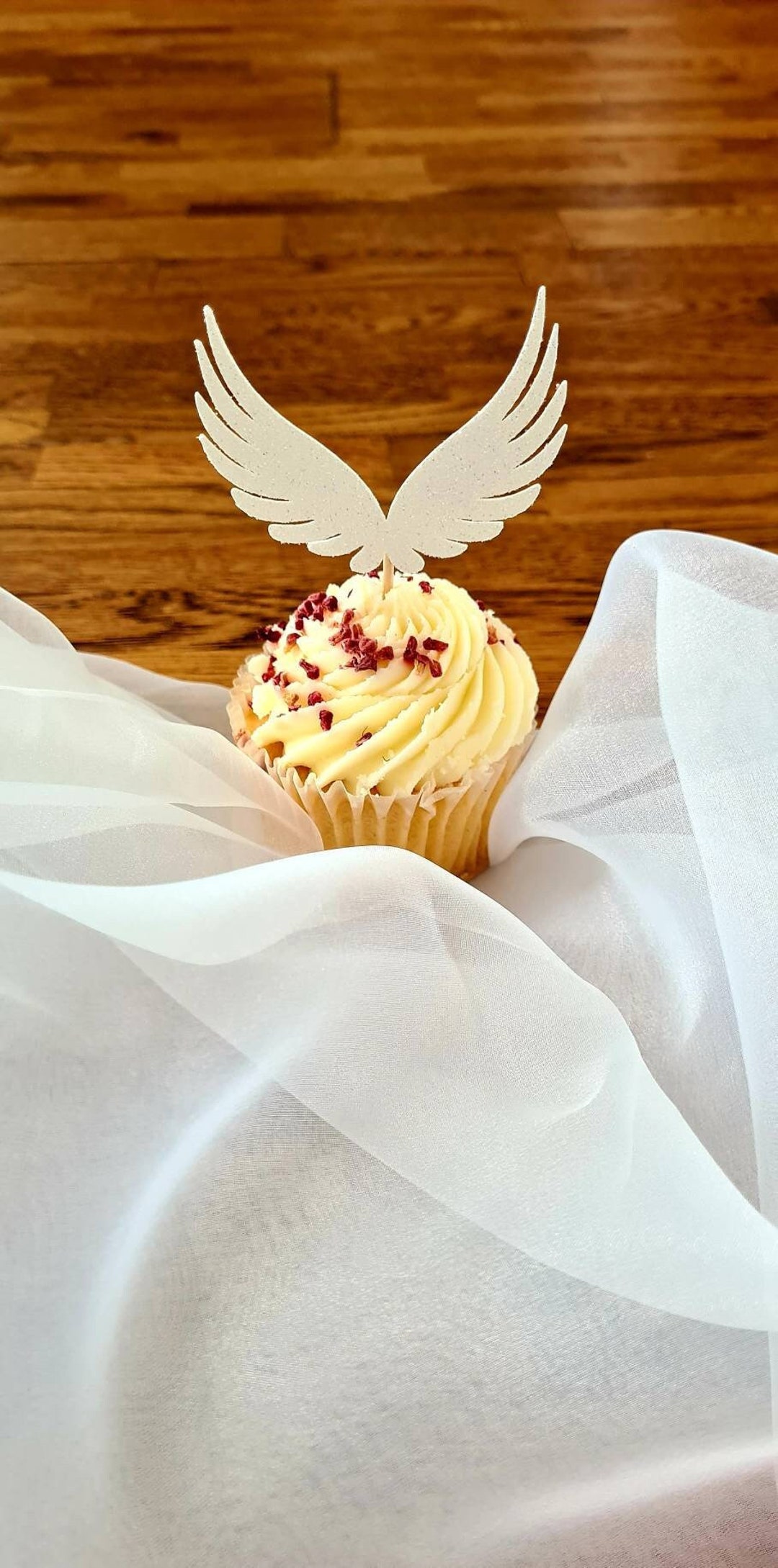 Angel Wings Cupcake Toppers, First Comunion, Christening, Sparkly