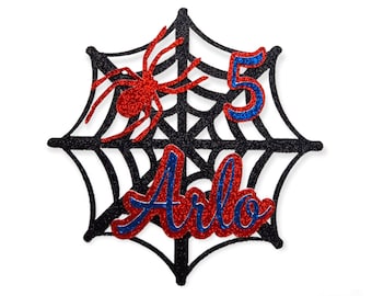 Personalised spiderman cake topper,  Personalised name and age cake topper, Boys birthday cake decorations, Spider Web, Spiderman topper