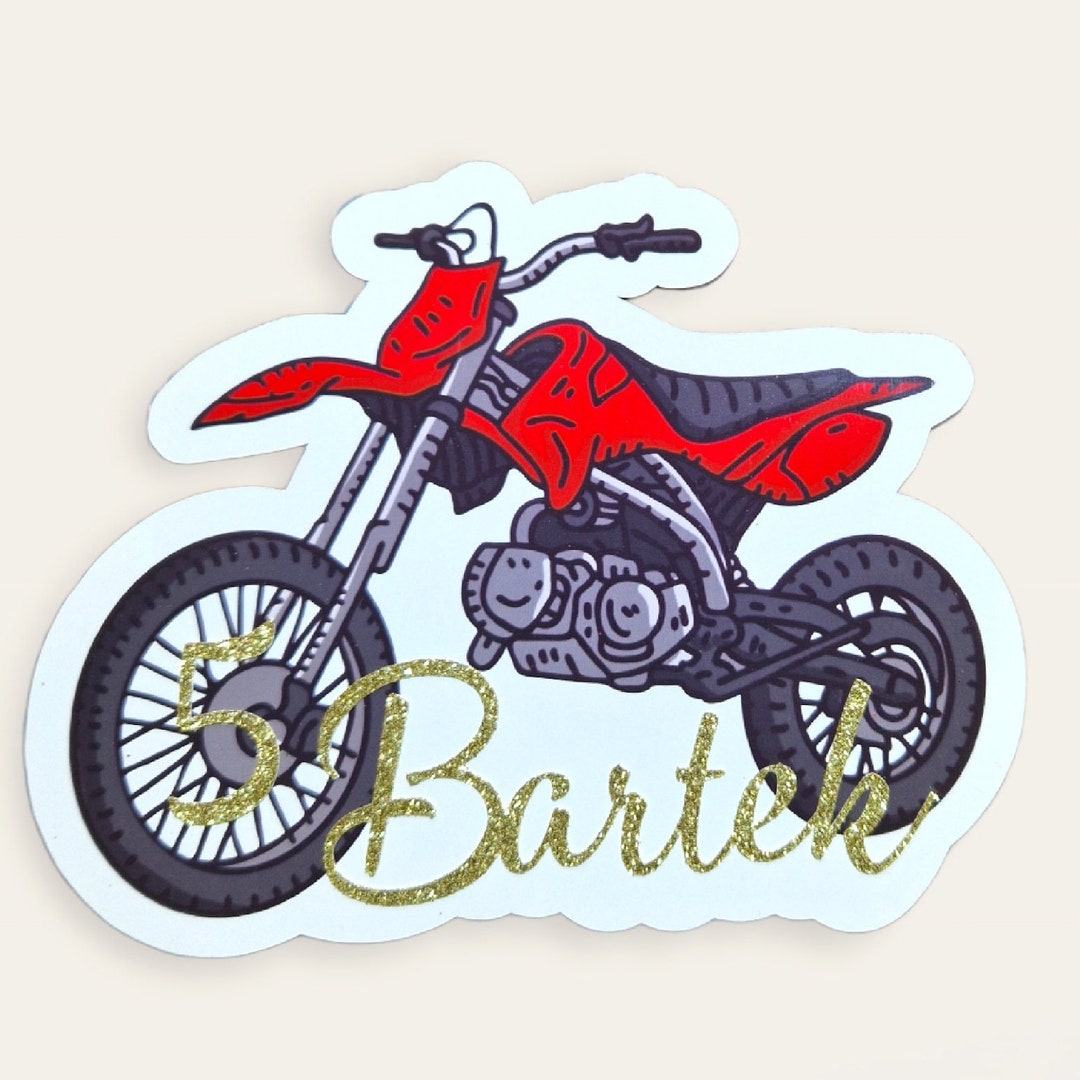 Motorbike Cake Topper, Personalised Birthday Cross Bike Cake ...