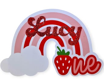 Personalised Berry one rainbow cake topper, First birthday cake decorations, Rainbow cake topper, Baby 1st Sweet Birthday