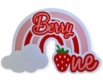 Berry one cake topper, First birthday cake decorations, Rainbow cake topper, Baby 1st Sweet Birthday