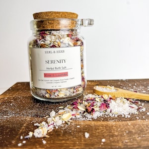 Lavender & Rose Bath Salt | Herbal Bath Soak | Spa Gift | Mother's Day Gift | Birthday Gift