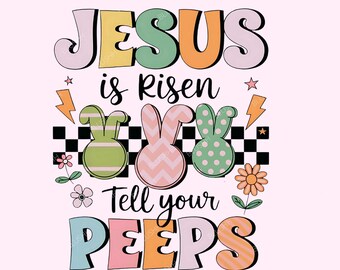 Jésus est ressuscité, dites-le à vos amis chemise Png, drôle de lapin de Pâques Png, chemise religieuse de Pâques, chemise d'amour de Jésus, tout-petits enfants chrétiens Png,