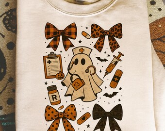 Coquette Ghost Nurse png, Funny Ghost Nurse png, Cute Nursing Ghost png, Spooky Nurse png, Medical Ghost png, Halloween ER Nurse Ghost png,