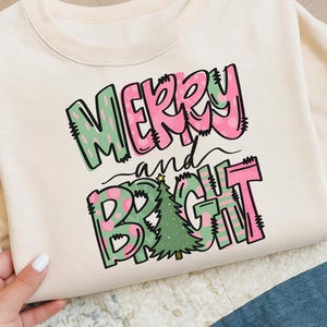 Merry And Bright Christmas Tree png, Retro Merry Christmas png, Christmas Quote png, Cheistmas Popular png, Boho Girly Christmas png, Xmas