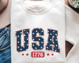 Retro USA 1776 png, 4th Of July png, Independence Day 1776 png, USA Flag png, Patriotic Memorial Day png, Fourth Of July png, Varsity USA