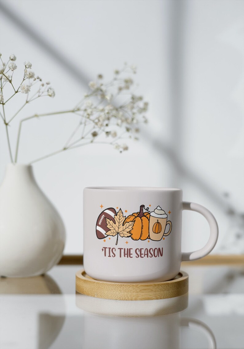 Höst Thanksgiving SVG, Tis The Season tröja svg, pumpa svg, fotboll svg, höst Png Svg-filer Cricut sublimering, höst höst tröja mugg bild 4