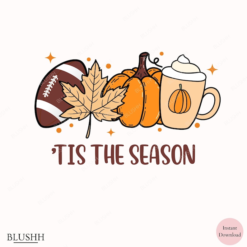 Höst Thanksgiving SVG, Tis The Season tröja svg, pumpa svg, fotboll svg, höst Png Svg-filer Cricut sublimering, höst höst tröja mugg bild 1
