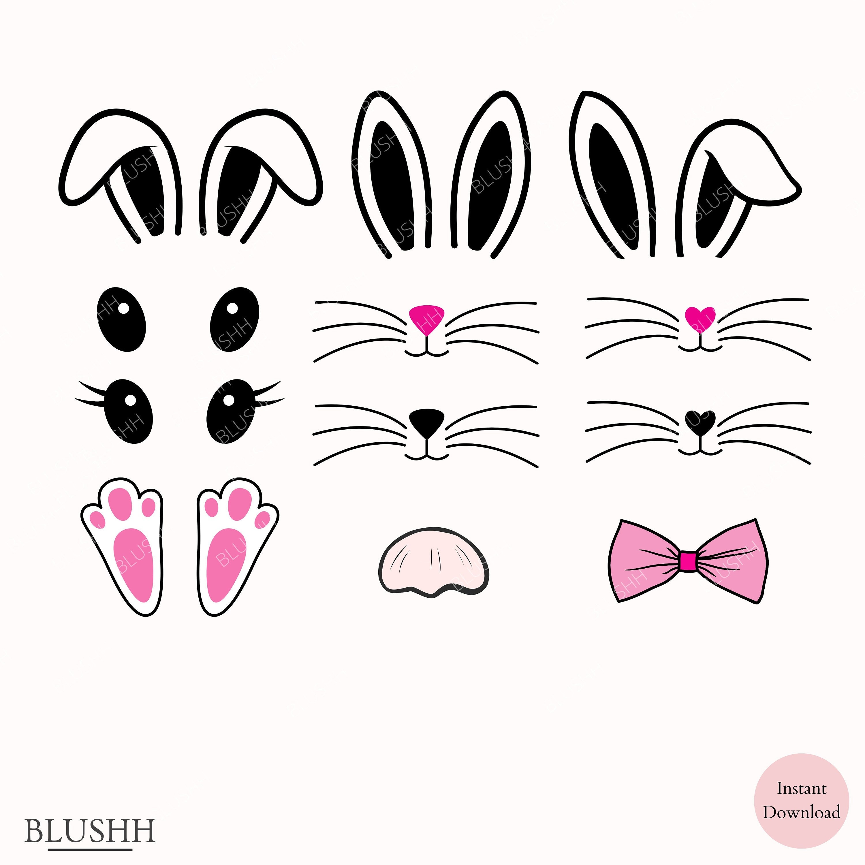 Easter Bunny Bundle, Spring Bunny Ears Bunny Face Easter Bunny Eyes Easter Bunny Bundle, Spring Bunny Ears Bunny Face Easter Bunny Eyes