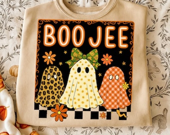 Boo Jee Neon Ghost Halloween png, Retro Bougie Leopard Print Ghost png, Spooky Halloween Season png, Spooky Ghost Vibes png, Girly Halloween