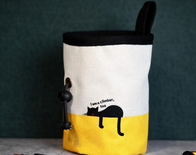 Cat Lover's Chalk Bag - "I Am a Climber Too"
