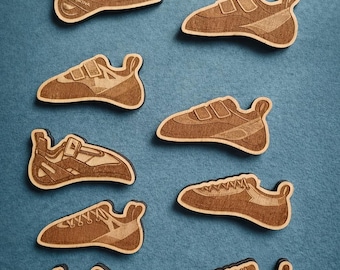 Rock Climbing Shoe Magnets, Wooden Climbing Magnet Set