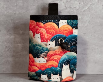 Wave Cats Climbing Chalk Bag, Japanese Seigaiha Art