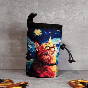 Starry Cat Chalk Bag  | Cosmic Climbing Companion