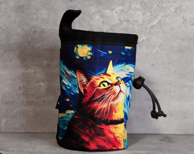Starry Cat Chalk Bag  | Cosmic Climbing Companion