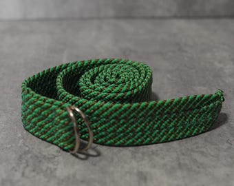 Handmade Green & Brown Climbing Rope Belt, Unisex Adventure Accessory